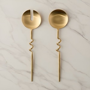 Cuchara de Acero Inoxidable de Diseño Único y Alta Calidad, Juego de Cucharas de Café con Baño de Oro Espejo, 2 Piezas, Aptas para Lavavajillas - Product Image 2