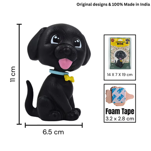 ตุ๊กตาสุนัขโบบเบิ้ลเฮดแบบรักษ์โลก สีดำ ดีไซน์น่ารักและขี้เล่น เหมาะสำหรับตกแต่งคอนโซลรถยนต์ สำนักงาน บ้าน หรือเป็นของขวัญปีใหม่ - Product Image 4