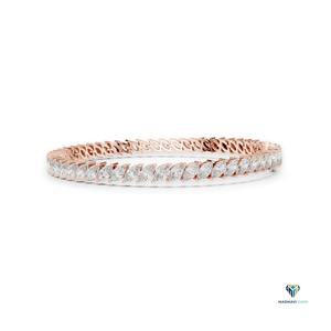 8.40 CT Rose <b>Gold</b> Marquise Lab Grown Diamond Bracelet in 14K <b>Solid</b> <b>Gold</b>, 7 Inch Statement Tennis Bracelet - Product Image 2