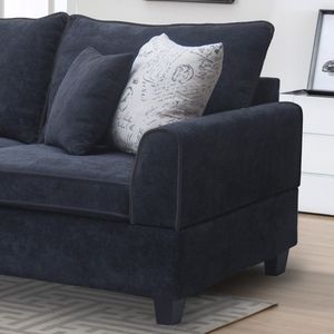 Sofá Seccional Harmony de Tela Negra de 99.5" con Chaise Longue a la Izquierda y Otomana con Almacenamiento para Sala de Estar - Product Image 5