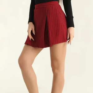 OEM Women's Casual High Waist Solid Color <b>Wrap</b> Design Sports Tennis <b>Skirt</b> 100% Polyester All Seasons - Product Image 1