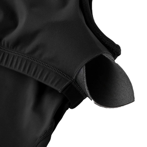 Soutien-gorge de sport pour femme à col en V et bretelles spaghetti, noir uni, sans couture, séchage rapide, pour yoga et fitness, maintien moyen - Product Image 4