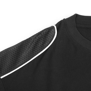 เสื้อยืดสตรีทแวร์วินเทจผ้าตาข่ายตัดต่อผ้าฝ้ายลำลองระบายอากาศได้ดีแขนสั้นสำหรับผู้ชาย สามารถสั่งทำพร้อมโลโก้ได้ - Product Image 5