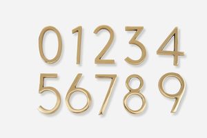 Modern Golden Metal House <b>Numbers</b> for <b>Door</b> Flat Apartment Hotel Hostel Room <b>Number</b> Sign - Product Image 3