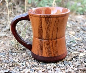 Mug à café rustique en bois, fait main, en bois massif naturel, vaisselle écologique pour la maison, la cuisine et la salle à manger - Product Image 2