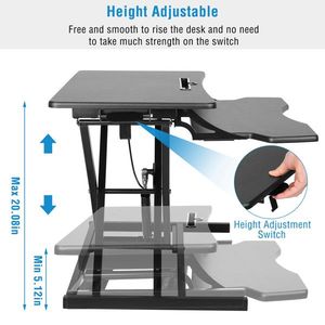 Scrivania Regolabile in Altezza, Convertitore Sit-Stand Largo 31,3 Piedi, Postazione di Lavoro Compatibile con Doppio Monitor e Laptop per Uso Informatico - Product Image 6