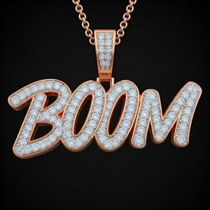 Colgante con Letra ABC, Chapado en Oro de 18K, Engaste de Diamantes, Estilo Hiphop, Unisex, Regalo, Joyería - Product Image 3