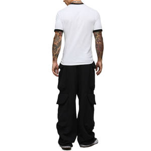 Camiseta de Algodón de Alta Calidad para Hombre, Cuello en Contraste, Estampado 3D, Logotipo Personalizado, Corte Regular, Fabricación OEM al por Mayor para Exportación - Product Image 2