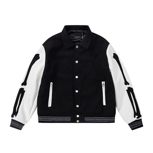 Vestes universitaires d'automne pour hommes, style Letterman, avec logo personnalisé, manches longues, vestes universitaires vierges, veste de baseball décontractée - Product Image 5