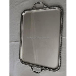 Latest Arrival Metal Serving <b>Tray</b> <b>Rectangular</b> Shape <b>Mirror</b> Polish <b>Trays</b> With Handles Hot Sell Luxury Brass <b>Tray</b> Event Supplies - Product Image 4