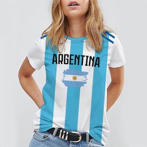 Camiseta de Fútbol de Argentina para Hombre, Manga Corta, Cuello Redondo, Transpirable, de Poliéster, Ropa Deportiva para Adultos - Product Image 3