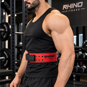 Faja Deportiva Ajustable Rhino Fitness de Neopreno para Levantamiento de Pesas, Soporte Lumbar, Color Negro y Rojo, para Entrenamiento en el Gimnasio - Product Image 5