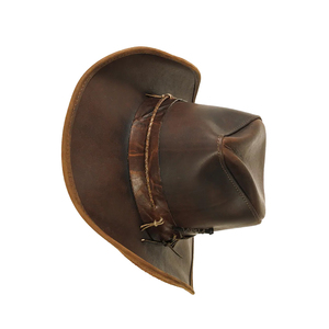 Sombrero de Vaquero de Cuero, Estilo Occidental, Ala Ancha, Unisex, para Adultos, para las Cuatro Estaciones, Uso Casual al Aire Libre, 56-58CM - Product Image 2