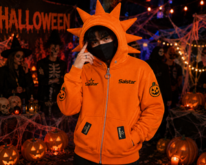 Premium Black Spiked Orange Hoodie <b>Jacket</b> <b>Gothic</b> Punk Zip Up Hoodie Custom 3D Spike Hood Sweatshirt for Men & Women - Product Image 5