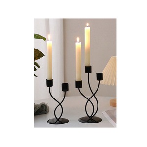 เชิงเทียนโลหะสีดำทันสมัยสำหรับตกแต่งโต๊ะอาหาร ของตกแต่งบ้าน ขายส่ง - Product Image 4