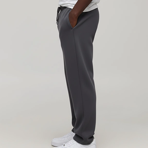 Pantalones de chándal de algodón 100% para hombre, al por mayor, casuales, rectos, de felpa, con efecto desgastado 3D para estampado. - Product Image 6