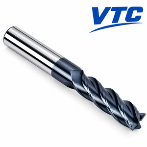 Fresa de carburo de 4 filos 35 °   Helix con Recubrimiento TiAlN para Centro de Mecanizado CNC, Corte HRC60 - Product Image 1