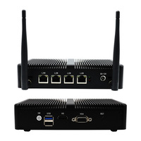 PC Box Industri Terintegrasi Intel I3 Quad LAN Tanpa Kipas Mini Komputer 4GB RAM Linux Stok PC Panel Industri