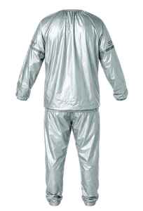 Custom <b>Silver</b> Sauna Suit Men’s Sweat Training Tracksuit Metallic Pullover <b>Jacket</b> Pants Set Thermal Gym Workout Weight Cut - Product Image 2