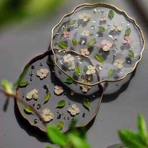 Natural Resin Crystal <b>Agate</b> <b>coaster</b> Color Palette Personalized Party Decoration <b>coaster</b> Ornaments Wedding Supplies - Product Image 1