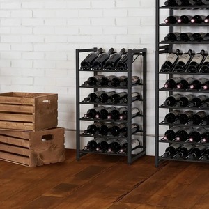 Porte-bouteille de vin en métal incurvé créatif, présentoir de table contemporain - Product Image 6