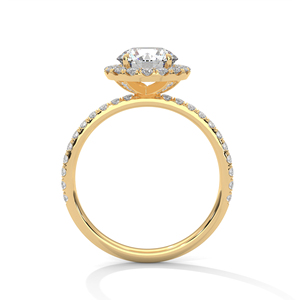 Factory Price GRA Certified Women <b>Ring</b> <b>Crafted</b> From 14k Yellow Gold Featuring Round Cut Lab Grown Diamond & Paved Set Band - Product Image 3