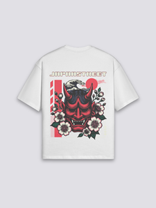 Camiseta con Estampado de Máscara Oni Japonesa, Transpirable, de Verano, Lavable a Máquina, de Algodón Puro, Estilo Vintage Retro, de Media Manga - Product Image 2