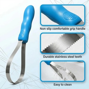 Brosse de toilettage réglable en acier inoxydable pour animaux de compagnie, grattoir à poils, lame anti-chute de poils pour chevaux, chiens et chats, outil d'élimination des poils d'animaux - Product Image 5