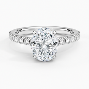 Anillo BOJ 0109 con Corte Ovalado, Plata 925, Engaste de Puntas Lisas, Anillo Solitario con Diamante de 2ct, Color D, VVS1, Moissanita, Certificado GRA - Product Image 1