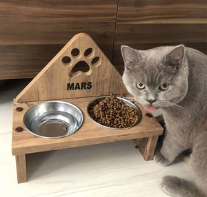 Comedero Elevado para Mascotas de Madera Sólida Sostenible Clásico al por Mayor, con 2 Tazones de Acero Inoxidable Ecológicos para Perros - Product Image 5