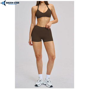Women Mid Waist Leggings Solid Eco-Friendly Breathable Yoga Set Push Sports Bra Front Logo Workout Fitness Clothing 2-Piece Set - Product Image 2
