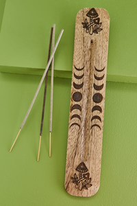 Wooden Temple Incense Holder Handcrafted Stick <b>Burner</b> Ash Catcher for Prayer Meditation and Spiritual Use - Product Image 5