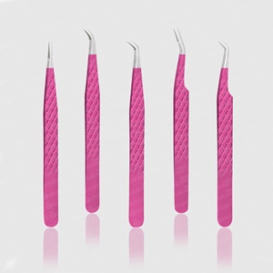 Custom Logo 45 Degrees Stainless Steel Fiber Tip <b>Eyelash</b> Extension Tweezers Easy-to-Use False Volume <b>Applicator</b> for Beauty - Product Image 5