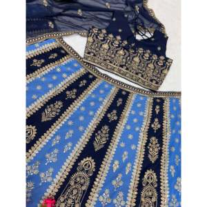 Lehenga Choli de soirée pour femmes, avec broderie élégante - Product Image 4