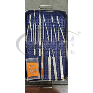 10pcs High Quality Hand Surgery Basic Set of Micro Surgical Instruments with Case CE Certified 1 Year Warranty by <b>Blush</b> Surgical - Product Image 1
