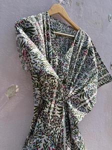 Floral Cotton <b>Kaftan</b> Dress for Women, Printed Boho <b>Beach</b> Cover Up, Loose Fit Resort Wear, Summer Maxi <b>Kaftan</b> Wholesale - Product Image 5