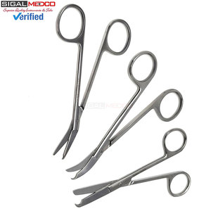 Juego de 3 Tijeras de Sutura Manuales de 4.5 Pulgadas, Rectas, Curvas, Anguladas, con Gancho Delicado en Forma de Media Luna, Instrumentos de Acero Inoxidable de Precisión, CE - Product Image 4