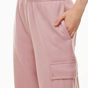 กางเกงคาร์โก้สตรีทแวร์ผ้าฟลีซระบายอากาศเป็นมิตรกับสิ่งแวดล้อม แต่งลายปัก ปิดด้วยเชือกผูก เอวสูง - Product Image 4