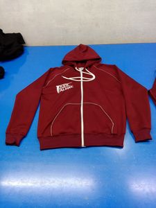 เสื้อฮู้ดดี้ผู้ชายคุณภาพสูงทรงโอเวอร์ไซส์แบบซิป  ผ้าโพลีเอสเตอร์ผสมฝ้ายออร์แกนิค สวมใส่สบาย สไตล์สตรีทแวร์ - Product Image 6