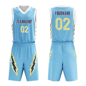 Ensemble d'uniformes de basketball personnalisés en gros, maillot et short d'équipe, tissu respirant, impression par sublimation, logo personnalisé, ensemble de vêtements de sport - Product Image 3