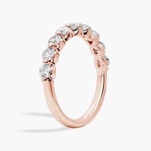 Bague BRILLIANT DIAMANT en or rose 14K plaqué rhodium avec diamant de laboratoire flottant 3/4 carat Tw F-G VVS1 à griffes partagées certifiée IGI - Product Image 2