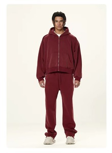 Sweat à capuche zippé en coton de haute qualité, couleur unie, coupe décontractée, manches longues, idéal pour l'automne - Product Image 2