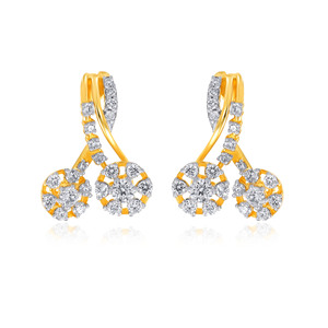 Pendientes de Diamantes de Oro Amarillo de 14K para Mujer, Corte Brillante Redondo, Joyería de Lujo para Boda, Diamantes Cultivados en Laboratorio de Color G - Product Image 1