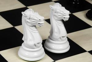 ชุดหมากรุกสไตล์คลับโซเวียตปี 1940 สุดหรู ขนาด 4 นิ้ว ทำจากไม้มะเกลือและไม้บ็อกซ์วูดสีขาว ราคาดีที่สุด - Product Image 5