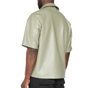 Chemises pour hommes, dernière mode, en cuir de qualité supérieure, boutonnées, coupe ample, vêtements décontractés, entièrement doublées, légères, élégantes, pour l'extérieur, hiver - Product Image 3