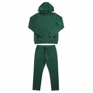 Men Athletic Tracksuit <b>Zip</b> Hoodie Set Workout Gym Jogger Set Wholesale Sportswear Manufacturer - Product Image 4