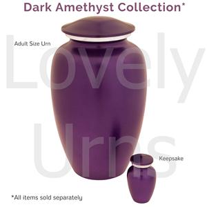 Urna Funeraria de Metal Morado con Amatista Oscura para Cenizas Humanas, Urna Conmemorativa para Adultos - Product Image 4