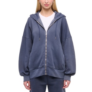 เสื้อฮู้ดแขนยาวแบบมีซิปของผู้หญิงเสื้อมีฮู้ดรุ่นเฮฟวี่เวทเสื้อผ้าฝ้าย500GSM - Product Image 1