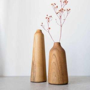 Florero de Madera Hecho a Mano, Florero de Madera de Acacia y Mango para Flores Secas, Decoración Moderna para el Hogar - Product Image 3