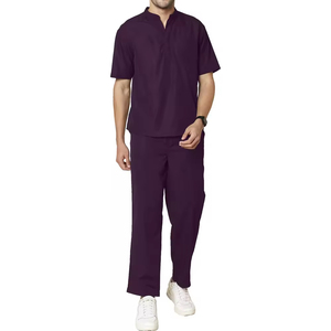 OEM Purple Color Summer Medical Clothing Stylish Hospital <b>Scrubs</b> for Doctors Cotton Polyester Unisex Customized Uniform Sets - Product Image 2